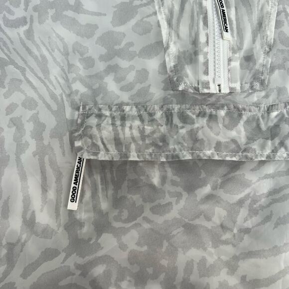 Good American Icy Leopard Print Windbreaker Jacket Packable Y2K Chic Size M NWT - Picture 14 of 16